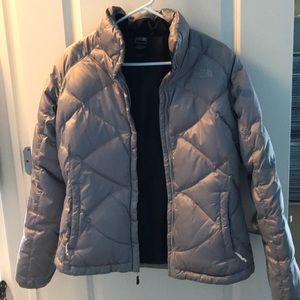 Silver North Face Coat
